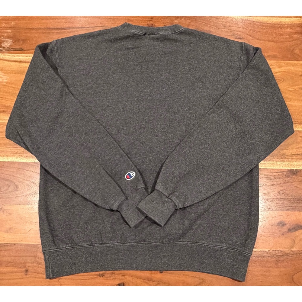 Champion Tulane University Sweatshirt M Gray Green Wave College Crewneck Y2K - Picture 8 of 8
